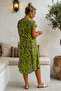 Pistachio Green V-Neck Short Sleeve Patterned Casual Viscose Woven Dress 113 64 - 6