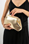 Gold Clutch Portfolio Hand and Shoulder Bag for Women