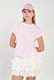 Women's Low Sleeve Basic T-Shirt - Powder Pink - 4