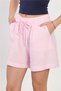Women's Tie-Waist Cotton Shorts - Pink - 2