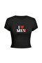 Kemer Boy I Love Men Printed Crop Blouse - 2