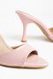 Zri̇n-716 Pink Patent Leather Pointed Toe Heeled Slippers 9 cm - 4
