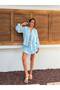 Premium Special Production Muslin Fabric Double Set with Tie-Dye Detail and Flounce Shorts - 4