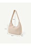 Cream Shk331 Soft Textured, Zippered, Women's Hand, Arm and Shoulder Bag - 7