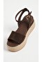 Zaren Women's Wedge Heel Sandals Straw Sole Open Toe Single Strap Ankle Strap Espadrille Summer - 5
