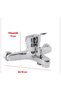 Chrome Bathroom Shower Faucet Wall Mounted Applique Faucet with On/Off Mix for Hot and Cold Water Adjustable Shower Cabin Bathtub Top Mount Faucet Set Standard Size Stainless Quality Stylish Plumbing Fixture Trend - 2