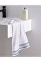Tournant 100% Cotton Face Towel - White/Navy Blue - 50X70 cm - 3