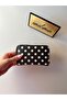 Women's Black-White Polka Dot Mini Wallet with Zipper and Coin Compartment - 3