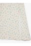 Comfortable Fit U-Neck Wrinkled Short Sleeve Slit Detailed Floral Midi Dress - 5