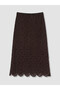 Trendlucky Crochet Pencil Skirt with Elastic Waist and Contrast Trim