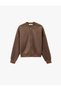 Brown Women's High Neck Regular Fit Sweater 6Wak30002Pk - 3
