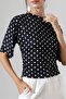 Women's Micro Digital Polka Dot Blouse - 4