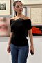 Black Lace Madonna Collar Slim Fit T-Shirt Mg2743 - 4