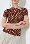 Women's Micro Digital Gathered Detailed Asymmetrical Collar Blouse - 7