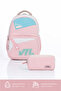 Vital Series 2-Piece Premium Textured Fabric School Bag Set (Backpack + Pen Holder) Water-Resistant Daily School Backpack