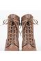 Women's Mink Lace-Up Platform Sole Thick Heeled Boots - 3