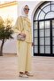 طقم بنطلون مبطن بتفاصيل بروش بحري باللون الأصفر - 3