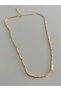 Gold Color Geometric Bar Chain Necklace – Minimal Stainless Steel Everyday Necklace - 3