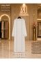 Luxury Lace and Silver Stone Work Long Abaya with Inner Dress - Gulf Women's Abaya |   Masha - 2