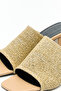 Heels 2641 - Textured Wide Band Beige Straw Women's Heels - 2