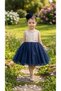 Girl's Beaded Collar Sparkling Sequin Belted Detachable Bow Heart Back Detail Lined Evening Dress 1-5 Years Special Occasion, Birthday