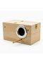 Small Wooden Bird Breeding Box 25x13x13cm – Natural Nesting House with Reinforced Entrance Protector, Hinged Lid & Perch for Budgies, Lovebirds, Finches & Small Birds