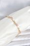 Brass Gold Color Pink Zircon Stone Flower Model Women's Bracelet