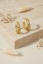 Women's Yellow Color Stone Detailed Stylish Hoop Earrings Bijouterie Jewelry - 5