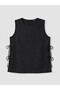 Ozmarka New Season Black Plus Size Blouse with Tie Sides