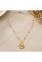 Turquoise Stone Detailed Sun Motif 316L Stainless Steel Women's Gift Necklace - 3