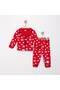 100% Cotton Long Sleeve Buttoned Seasonal Heart Patterned Soft Textured Bottom and Top Unisex Baby Pajama Set for Girls and Boys - 2