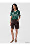 Two Mt Shop Quality Xside Green Combed Cotton Printed Oversize Short Sleeve Women's T-Shirt - 3