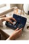 Premium Navy Blue Leather 3-Roll Watch Box |   Luxury Travel Type Watch Case and Organizer - 2
