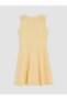 Özmarka New Season Yellow Bow Detailed Girls' Dress - 4