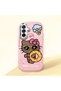 Samsung Galaxy A26 Compatible Case Camera Protector Pink Silicone Couple Phone Case with Kitty Pattern