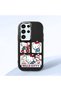 Samsung Galaxy S24 Ultra Compatible Case with Camera Protection Black Silicone Couple Phone Case with Kitty Pattern