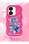 Realme C55 Compatible Case Camera Protector Red Silicone Couple Phone Case Floral Pattern - 2