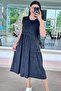 Stone Embroidered Washed Cotton Fabric Dress 6Y323