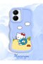 Vivo Y16 Compatible Case Camera Protector Blue Silicone Couple Phone Case Kitty Pattern - 2