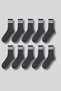 Men's 10-Pack Cotton Striped Tennis-Sports Socks