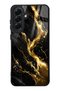 Samsung A56 Obsidian Gold Flow Design Glossy Phone Case