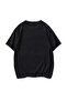 Oversize Smiling Face Printed Black T-Shirt - 2