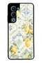 Oppo A5 5g Glossy Phone Case with Azure Lemon Garden Design