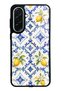 Samsung A37 Glossy Phone Case with Sapphire Lemon Tiles Design