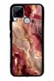 Realme C15 Burgundy Gold Marble Design Glossy Phone Case