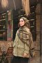 Petra Modern Brush Pattern Shawl - Khaki