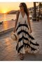 Women's Tie-Dye Washed Halter Neck Strap Pocketed Loose Flared Summer Maxi Dress - 5