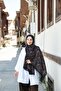 Petra Mosaic Ethnic Pattern Shawl - Dark Navy Blue Orange - 2