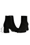 Black Suede Women's Heeled Boots - 3