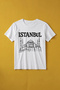 Premium Oversize Unisex White T-Shirt Istanbul Hagia Sophia Patterned T-Shirt - 3